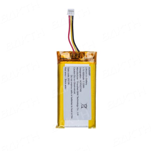 155mAh 300mAh Li Polymer Battery Pack 3.7V 560mAh 600mAh 502648P