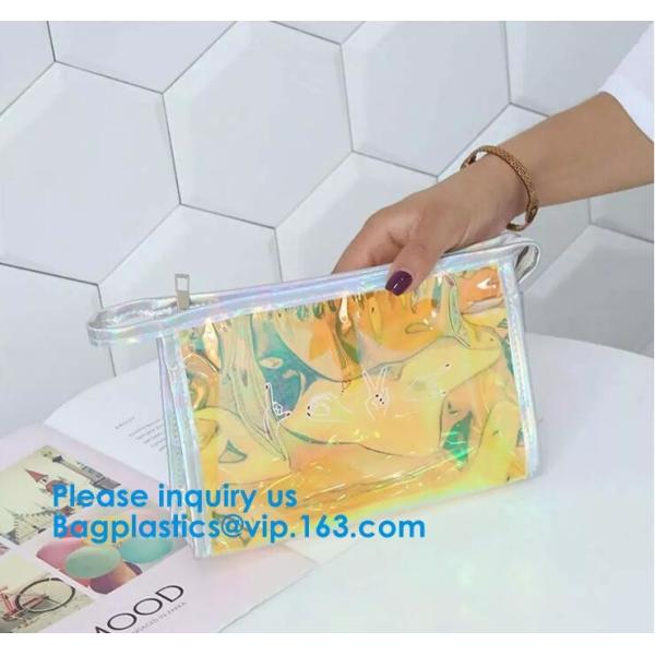 Customize New Fashion Hologram Cosmetic PVC Bag Holographic Makeup Bag Ladies Makeup Bag