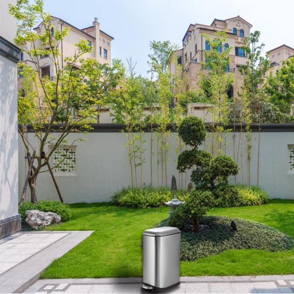 20L rectangular stainless steel trash can。 can be used in kitchen, office, living room and other scenes