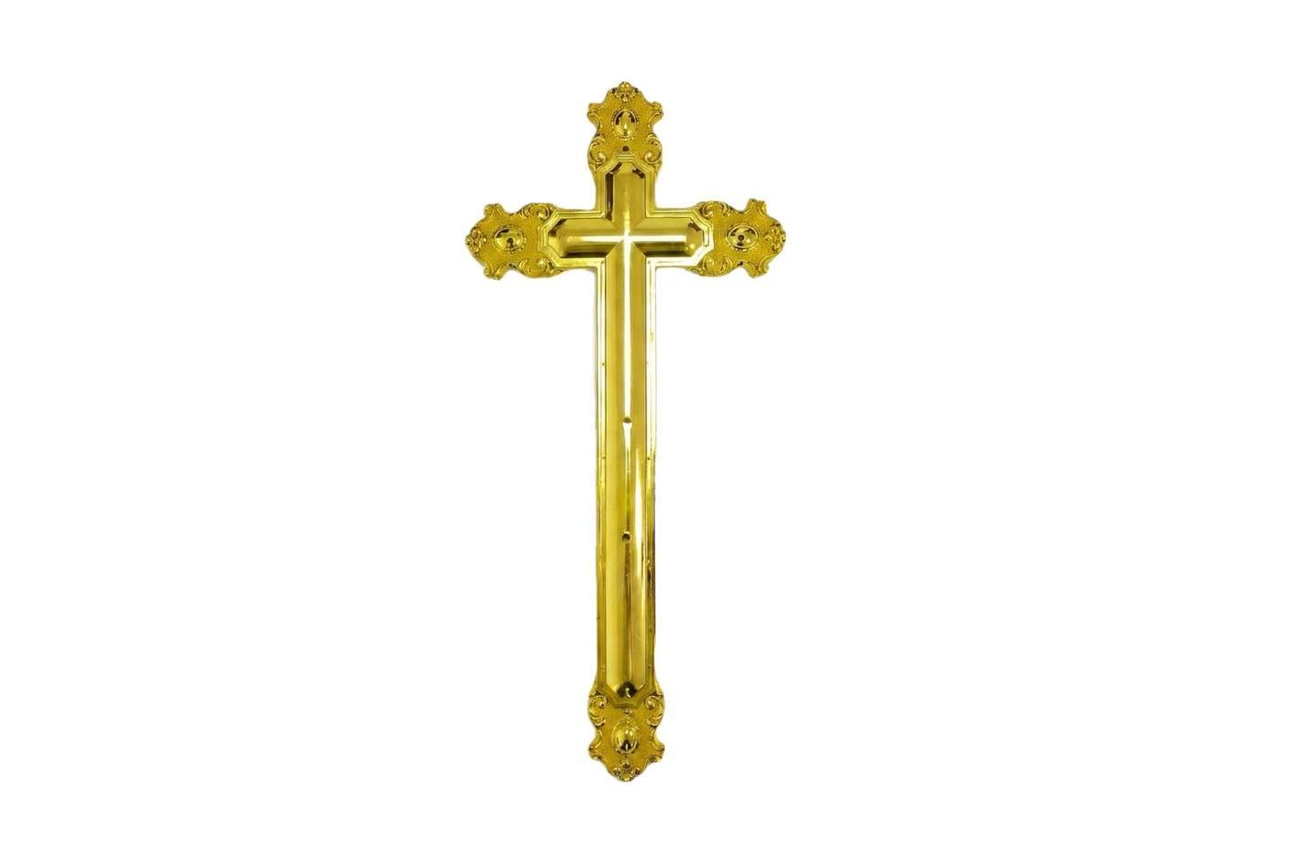 Standard Coffin Crucifix Funeral  Decoration Size 44.8 × 20.8 Cm PP Material