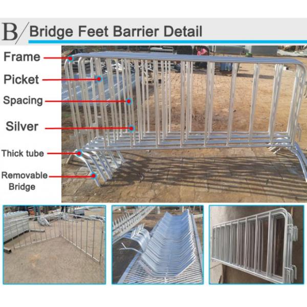 Welding / Punched Cross Feet / Bridge Feet Crowd Control Barriers 1100mm*2200mm