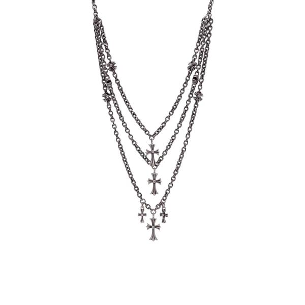 3 Layer 925 Silver Necklaces Fashionable With Alphabet Charms