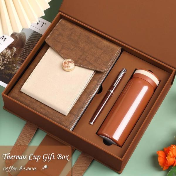 3D Color Clasp Customization Notebook Multi-Pocket Design Gift Box Pen Thermos Set