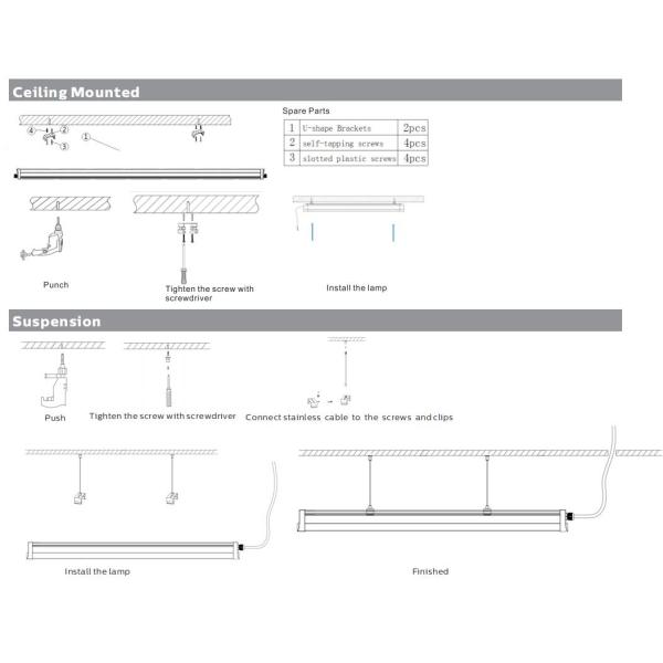 Surface Mounted Industrial LED Lighting 2ft 20Watt For Workshops Warehouse