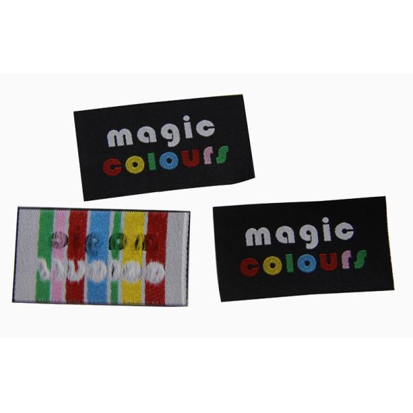 Max 8 color high quality personized size hot cut edge main label for kid cloth