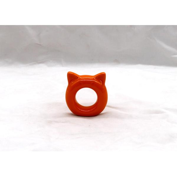 Color Customized Ceramic Napkin Holder Animal Design Ceramic Napkin Ring Set