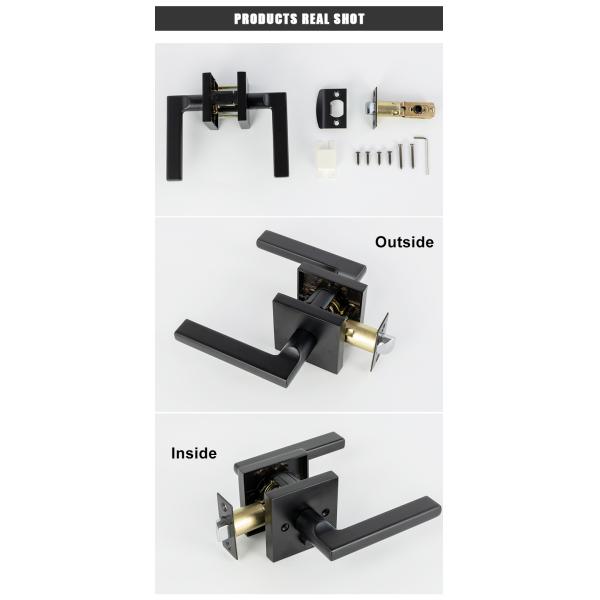 Cylinder Zinc Alloy Bedroom Bathroom Interior Metal Door Lock Security Privacy Keyless Lever Handle Lock Set