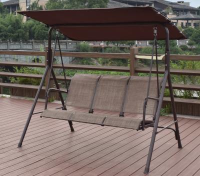 Steel Textilene 3 Seat Outdoor Hanging Chair Hammock With Canopy