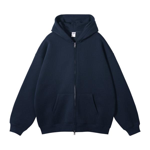 Suede de Outono Inverno 350G Double Head zipper hoodie Cardigan zip colarinho de colarinho suéter