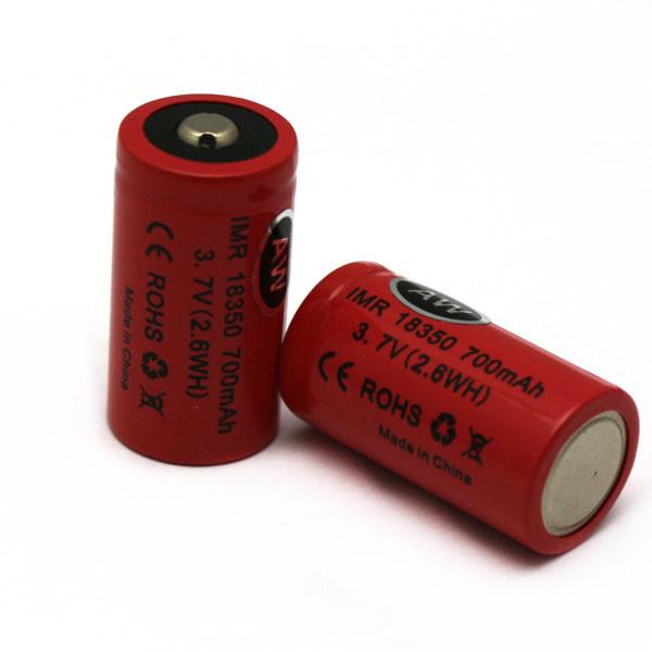 Genuine AW IMR 18350 700mah battery 3.7v rechargeable battery for E-cig
