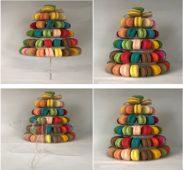Stackable пластиковая стойка Macaron яруса рождественской елки 6 Macaron упаковывая