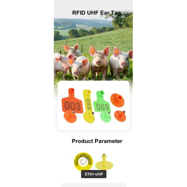 Long Range TPU 860-960Mhz ISO 18000-6C UHF RFID Livestock Ear Tags Cattle Ear tags