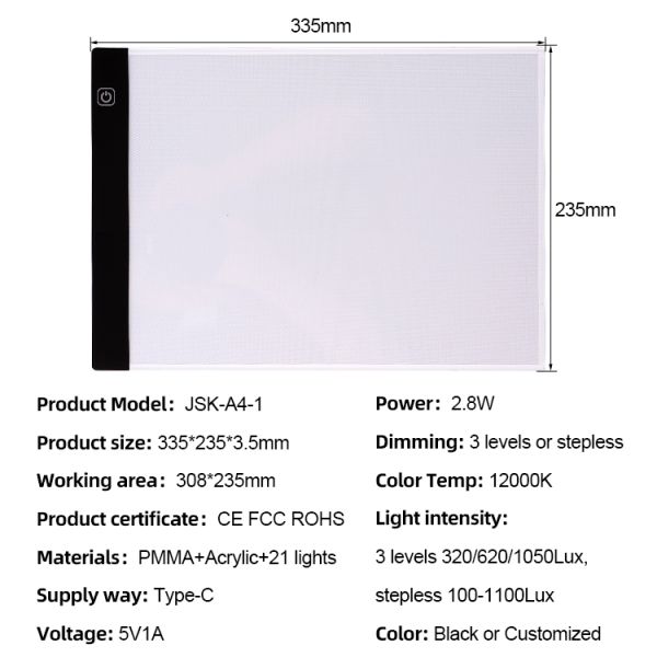 Led Component Light Source Ultra Slim Dimmable Table Trace Board Pmma Acrylic Led Light Pad For Diamond Painting Drawing