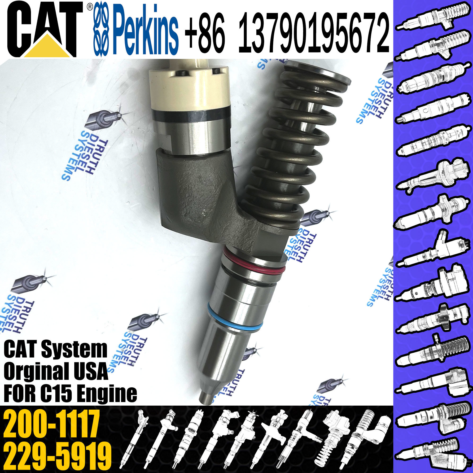 Инжектор топлива для двигателя CAT 229-5919 200-1117 10R-7229 10R-3264 для двигателя CAT C15