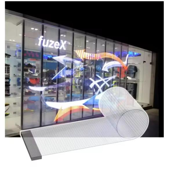 2K-4K Full Color Flexible Transparent Led Screen With 1000mm X 1000mm Cabinet