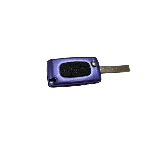 Aluminum Alloy Peugeot Folding Remote Shell Key for Peugeot Purple Replacement
