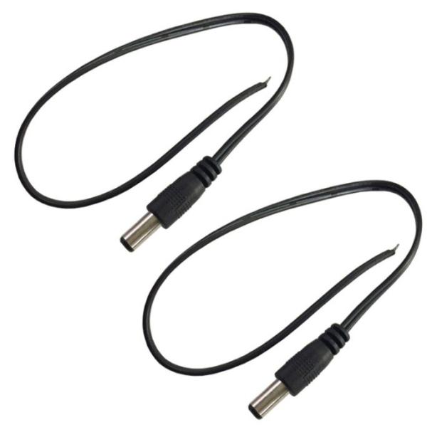2.1mm x 5.5mm DC Male Connector Plug End Cable Wire Pigtail Cord for CCTV in Black