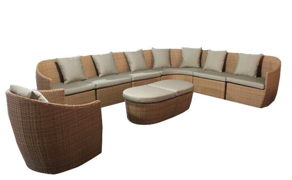 Outdoor rattan wicker furniture 7pcs modular sectional sofa set  --YS5745
