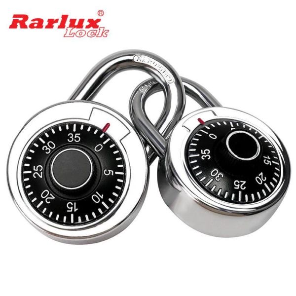 Round Combination Padlock Zinc Alloy Eco-Friendly Password Unlock Master Key Black Color 7mm Shackle School Gym Locker Padlock