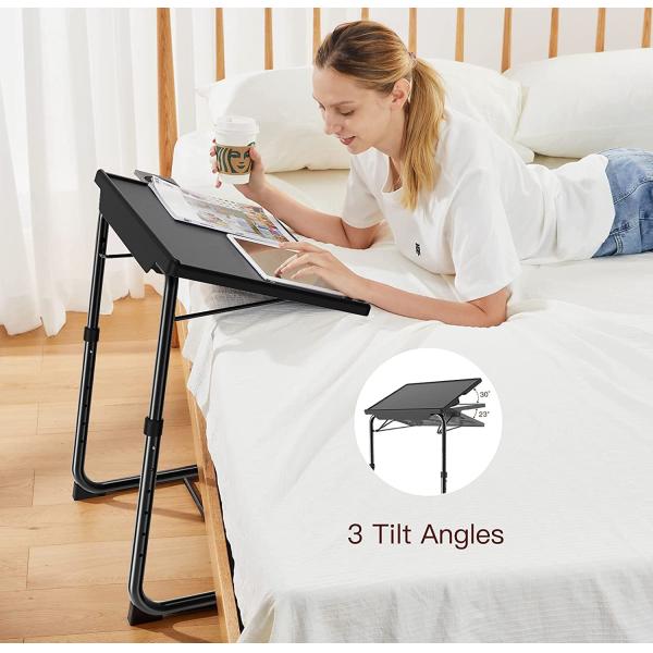 Adjustable Folding Tv Tray Table for Livingroom Home Furniture 6 Heights and 3 Tilt Angles