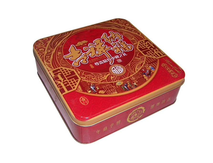 Customized Print Fashion Metal Tin Box Square Cookie Packaging