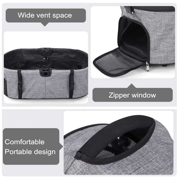 Wholesale  Durable  Pet Stroller Foldable Lightweight 4-Wheel Safe Detachable OEM Dog Cat Travel Stroller