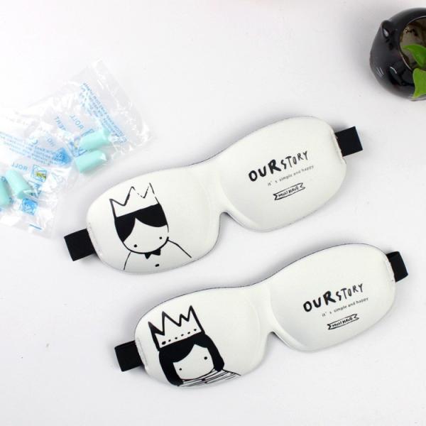 Fashion Memory Foam Night Eye Cover 3D Lint Free Eye Patch With Ear Plugs