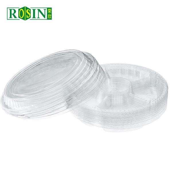 6 Cavity Disposable Plastic Fruit Containers With Anti Fog Transparent Cover