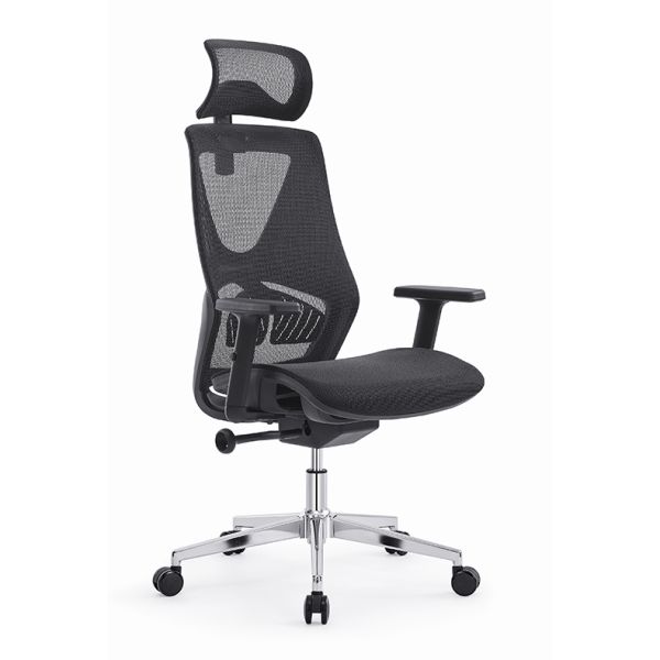 Full Mesh Office Staff Chair Ergonomic High Back Revolving Adjustable With Headrest