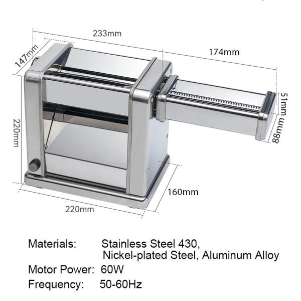 Household Electric Durable Pasta Noodle Maker Machine For Making Fresh Italian Pasta