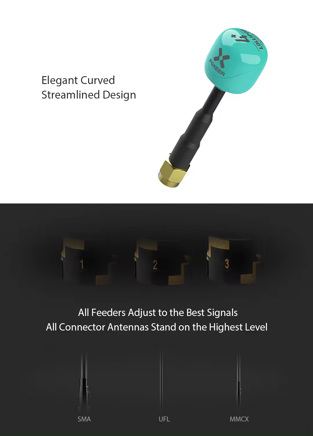 Hot Foxeer Antenna Lollipop 4 Plus 4+ FPV 5.8G 2.6Dbi RHCP SMA RPSMA UFL MMCX Omni LDS For Racing Drone