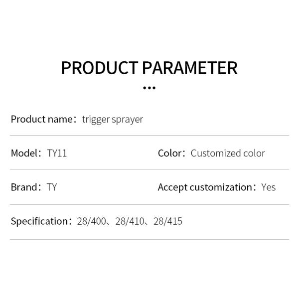 28/410 28/415 Trigger Sprayer Ribbed Closure Pump for Bottle Spray Custom Design