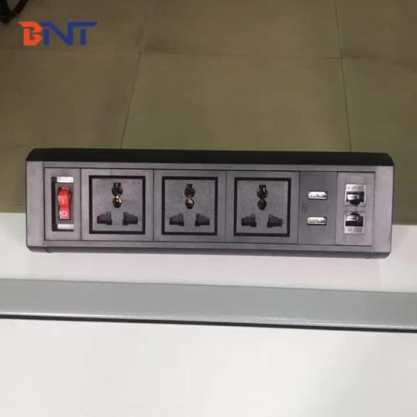 BNT office equipment smart automation office power strip with bracket on desk connector clamping on edge of the desk