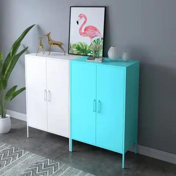 Home Living Room Furniture Steel Metal 2 Door Storage Cabinet Customized