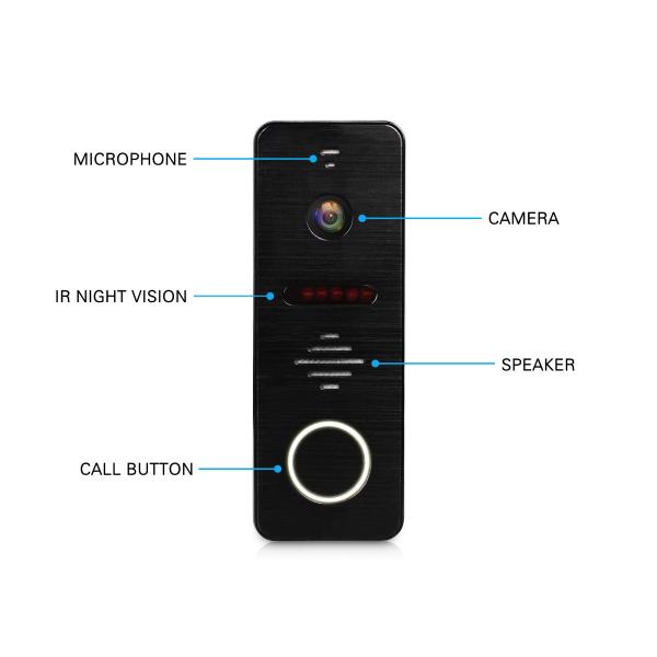 Metal Case Touch Button 7inch Video Door Phone Intercom with Picture Memory
