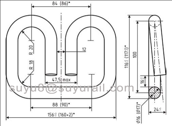 Зажимы рельса ГОСТ (ГОСУДАРСТВЕННЫЙ СТАНДАРТ) АРС-4 русские эластичные для R65 и R75 рельса, стандарт APC стали Q235