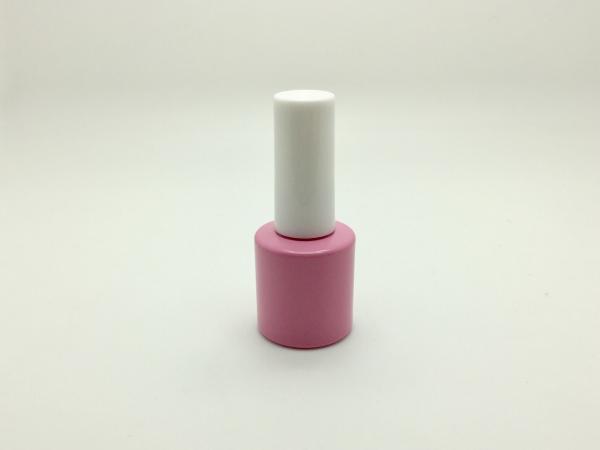 pink powder coating gel polish bottle thick tough coating 10ml round straight gel polish bottle nail polish packaging