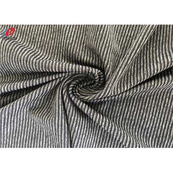 Дружественный к Эко меланж лайкра полиэстера Striped ткань связанная утком