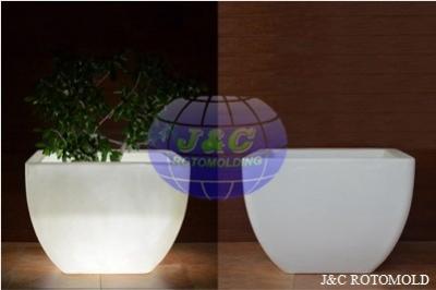 Roto Molded LLDPE Plastic LED Square Planters , Rotational Moulding Manufacturers