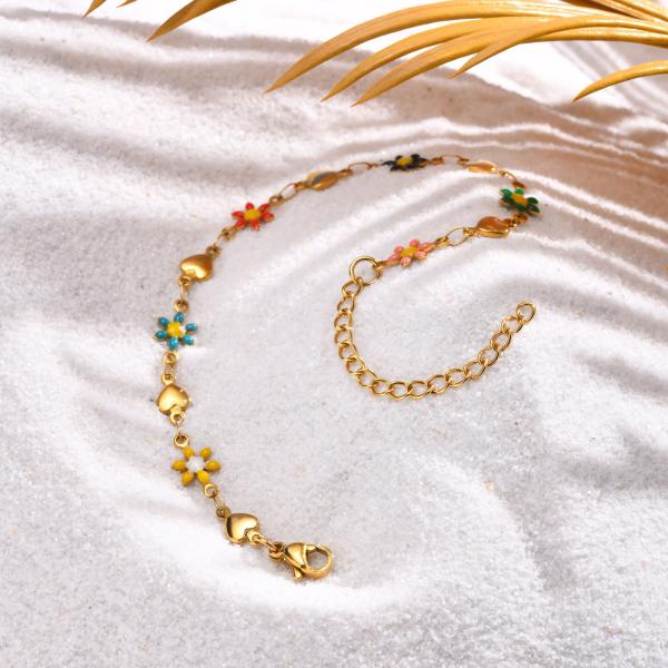 Women Jewelry Gold Plated Stainless Steel Chain Link Bracelet