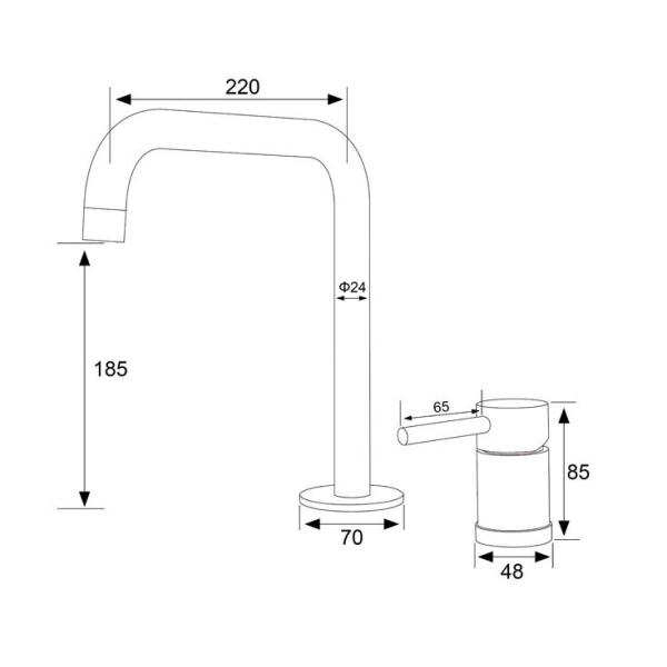 Countertop Basin Bathroom Faucet Tap Stainless SUS304 Kitchen Faucet Hot And Cold