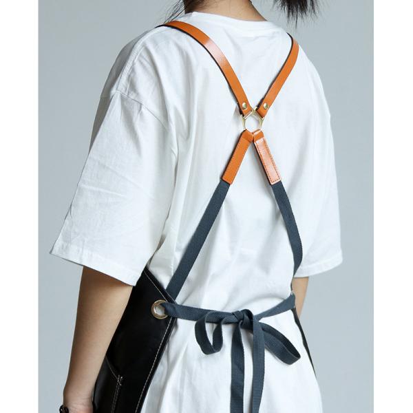 Restaurant Bar Durable Leather BBQ Apron with Work Tool Apron Design and Custom Logo