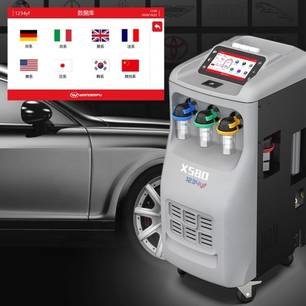 18kgs Cylinder Capacity X580 R1234YF AC Recharge and Flushing Machine with Printer