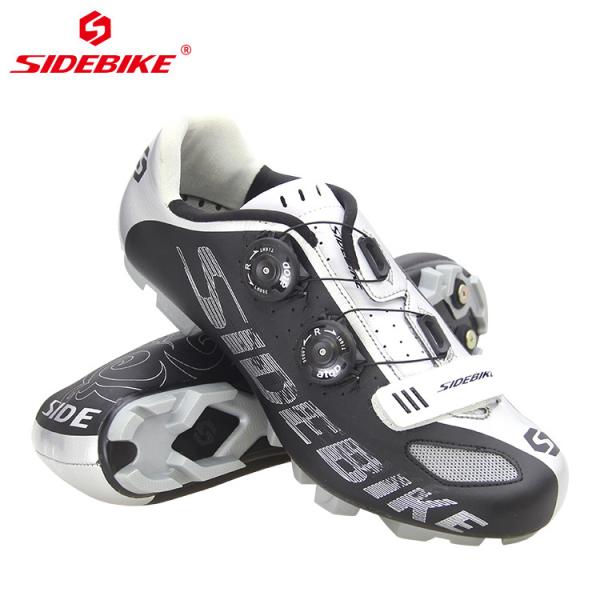 EVA Insole Mens MTB Cycling Shoes Shockproof Lightweight Black And Silver Color