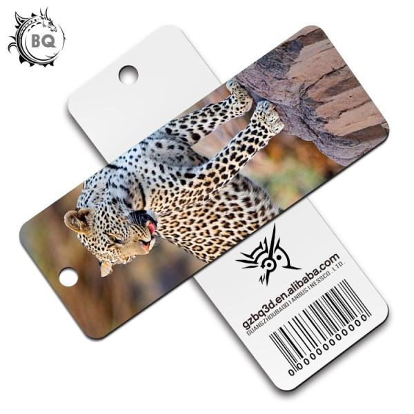 3d Animal Bookmark With Tassel Lenticular Flip 0.6mm PET For Books 5.6 x 15.3cm
