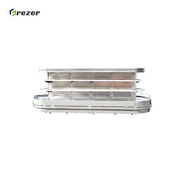 Customized Dairy Freezer Commercial Island Refrigerated Display Cases For Outlets