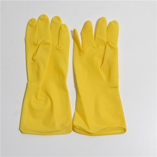 Перчатки резины домочадца анти--химикатов перчаток многоразовой кухни Флоклинед резиновые