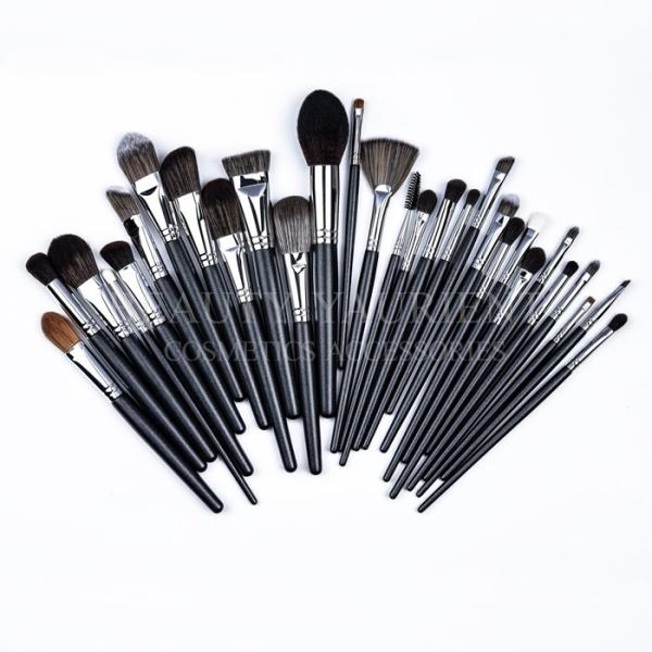 FSC Customized Ferrule Professional Cosmetic Brush Set Black Makeup Brushes Set