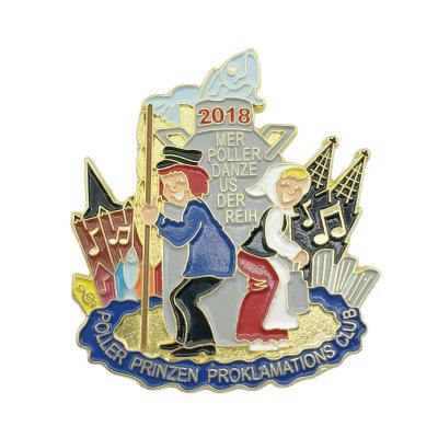 Metal Carnival Brooches Personalised Enamel Badge Gold Plated Zinc Alloy Pins
