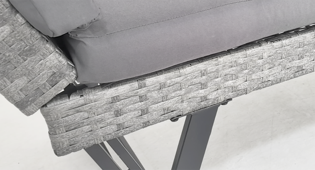 Factory Wholesale Garden Furniture Outdoor Wicker Rattan Furniture Functional Lounge Chair Armrest Movable Garden Bench